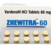 Zhewitra 60mg tablets containing Vardenafil for erectile dysfunction treatment