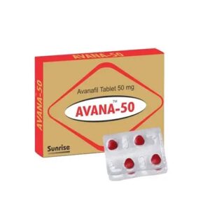Avana 50 mg tablets containing Avanafil 50mg for erectile dysfunction treatment in men