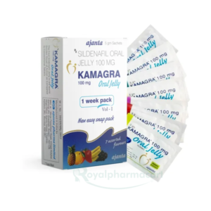 Kamagra Oral Jelly 100mg sachet, fast-acting Sildenafil Citrate gel for erectile dysfunction support.