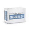 Malegra 50 mg orange tablets strip for erectile dysfunction treatment – Sildenafil 50mg
